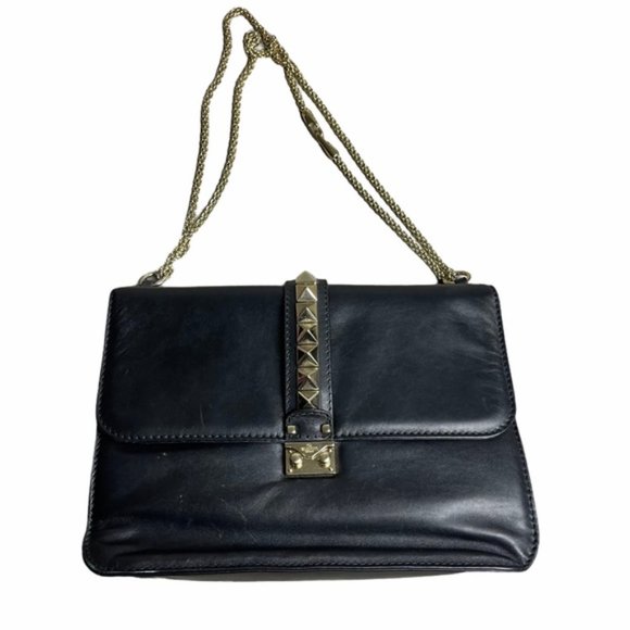 VALENTINO Garavani Large Black/Gold Glam Lock Bag - Picture 7 of 16